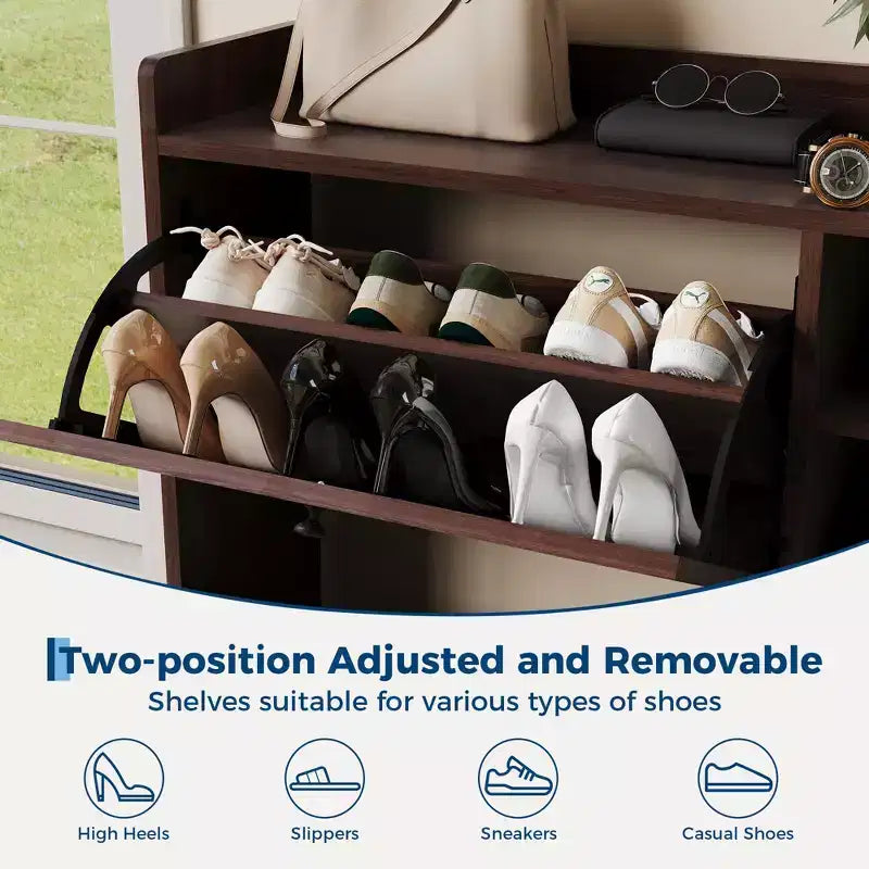 Meuble à chaussures en rotin naturel