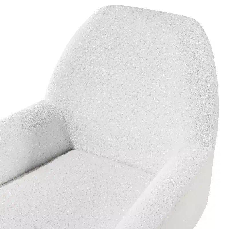 Fauteuil d'appoint en bouclette blanc du milieu du siècle