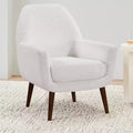 Fauteuil d'appoint en bouclette blanc du milieu du siècle