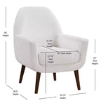 Fauteuil d'appoint en bouclette blanc du milieu du siècle
