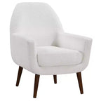 Fauteuil d'appoint en bouclette blanc du milieu du siècle