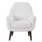 Fauteuil d'appoint en bouclette blanc du milieu du siècle