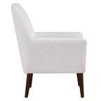 Fauteuil d'appoint en bouclette blanc du milieu du siècle