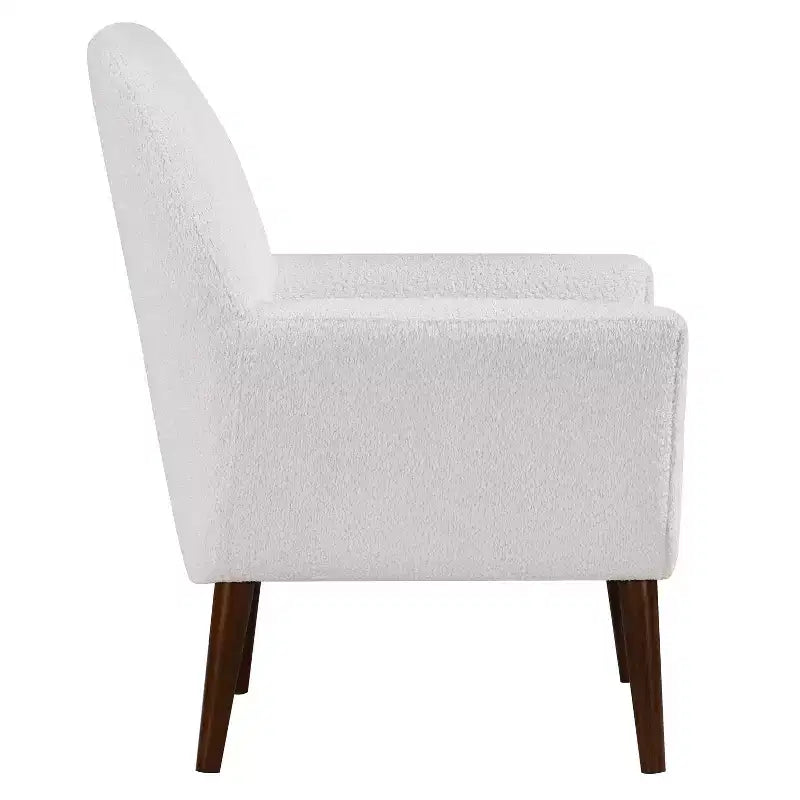 Fauteuil d'appoint en bouclette blanc du milieu du siècle