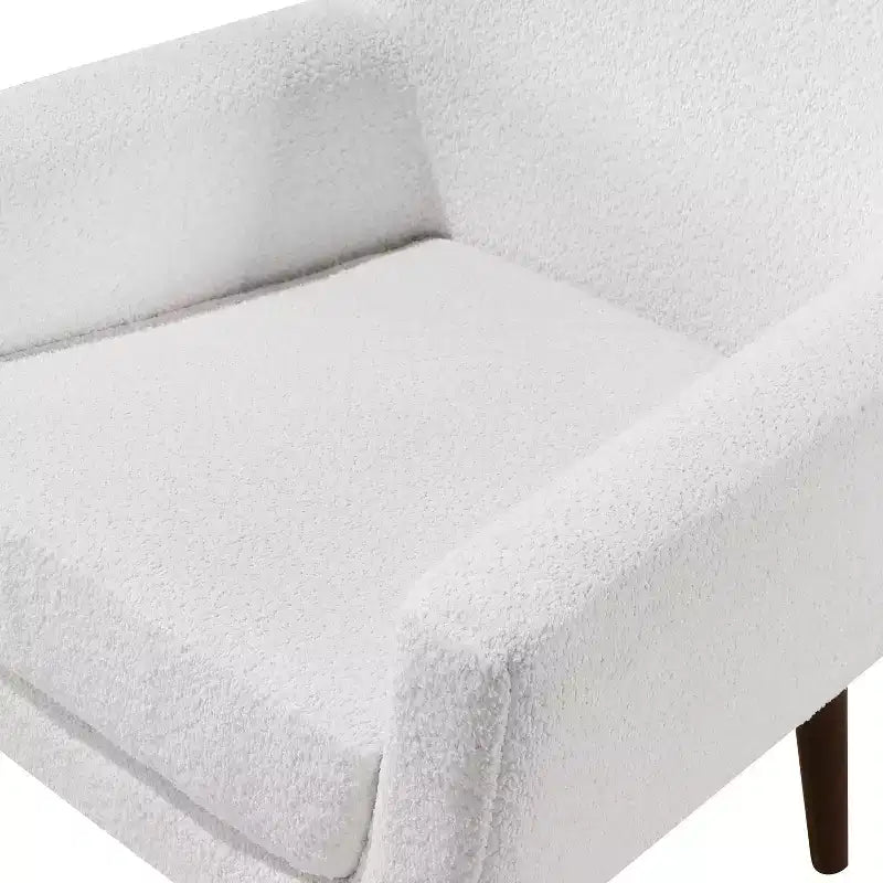 Fauteuil d'appoint en bouclette blanc du milieu du siècle