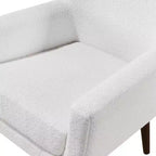Fauteuil d'appoint en bouclette blanc du milieu du siècle