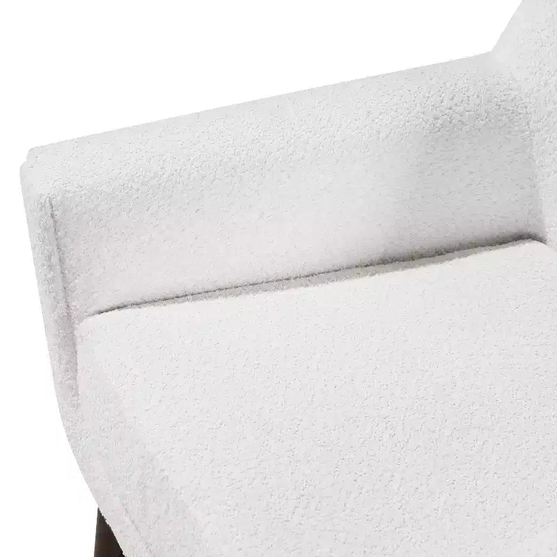 Fauteuil d'appoint en bouclette blanc du milieu du siècle