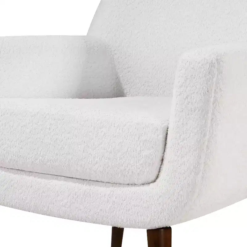 Fauteuil d'appoint en bouclette blanc du milieu du siècle