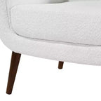Fauteuil d'appoint en bouclette blanc du milieu du siècle
