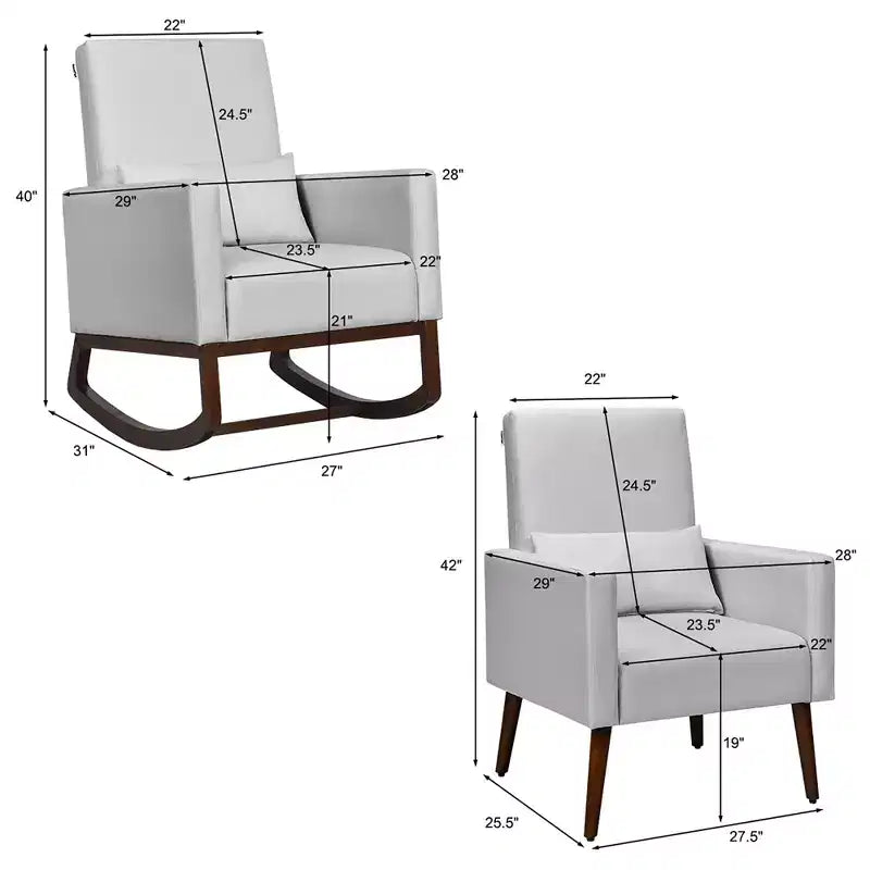 Fauteuil à bascule rembourré Fauteuil d'appoint