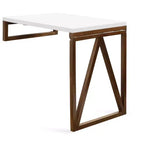 Kate and Laurel Truss Rectangle MDF Dining Table 24x33x31 White and Walnut