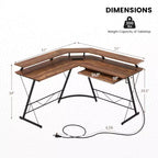 Bureau d'ordinateur en L
