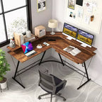 Bureau d'ordinateur en L