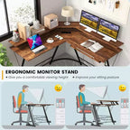 Bureau d'ordinateur en L