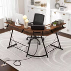 Bureau d'ordinateur en L