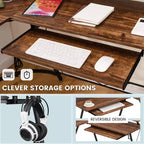 Bureau d'ordinateur en L