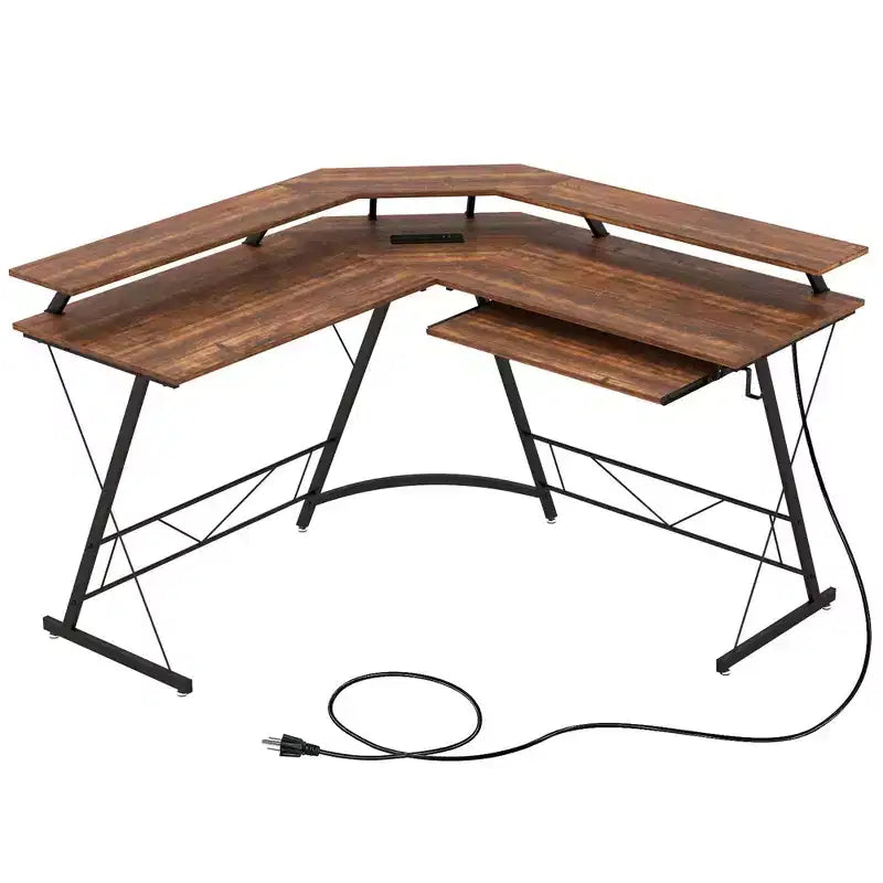 Bureau d'ordinateur en L