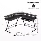 Bureau d'ordinateur en L