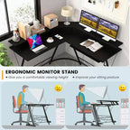 Bureau d'ordinateur en L