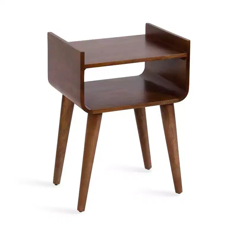 Kate and Laurel Quilby Wood Side Table 18x14x27 Walnut Brown