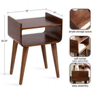 Table d'appoint en bois Noyer brun