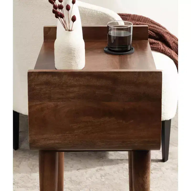 Table d'appoint en bois Noyer brun
