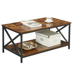 Table Basse Marron Rustique et Noire