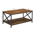 Table Basse Marron Rustique et Noire