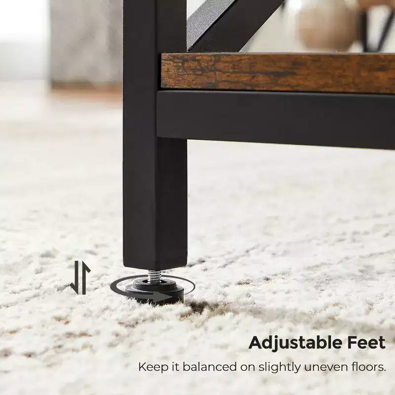 Table Basse Marron Rustique et Noire