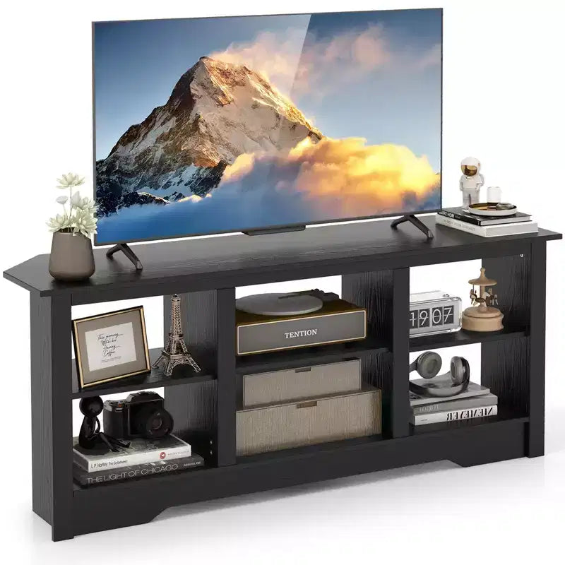 Meuble TV avec étagères de rangement ouvertes