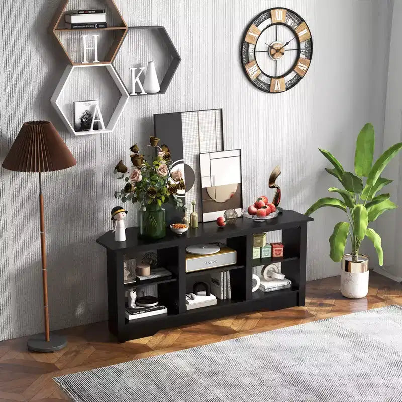Meuble TV avec étagères de rangement ouvertes