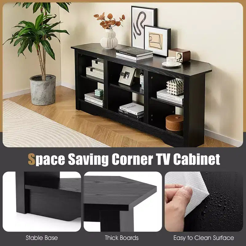 Meuble TV avec étagères de rangement ouvertes