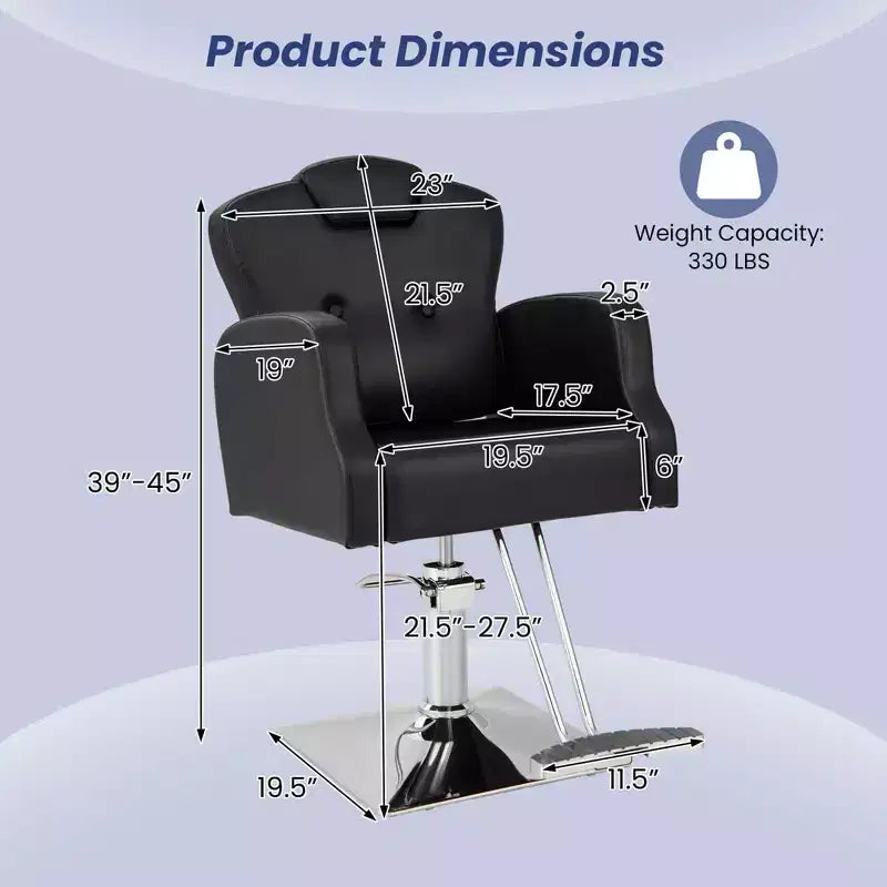Fauteuil de barbier pivotant à 360 degrés