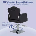 Fauteuil de barbier pivotant à 360 degrés