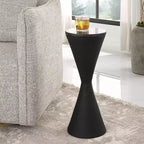 Table d'appoint sablier noir mat texturé
