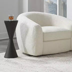 Table d'appoint sablier noir mat texturé