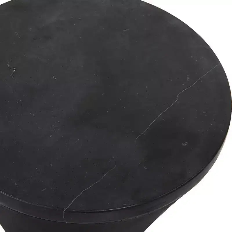 Table d'appoint sablier noir mat texturé