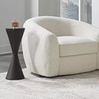 Table d'appoint sablier noir mat texturé