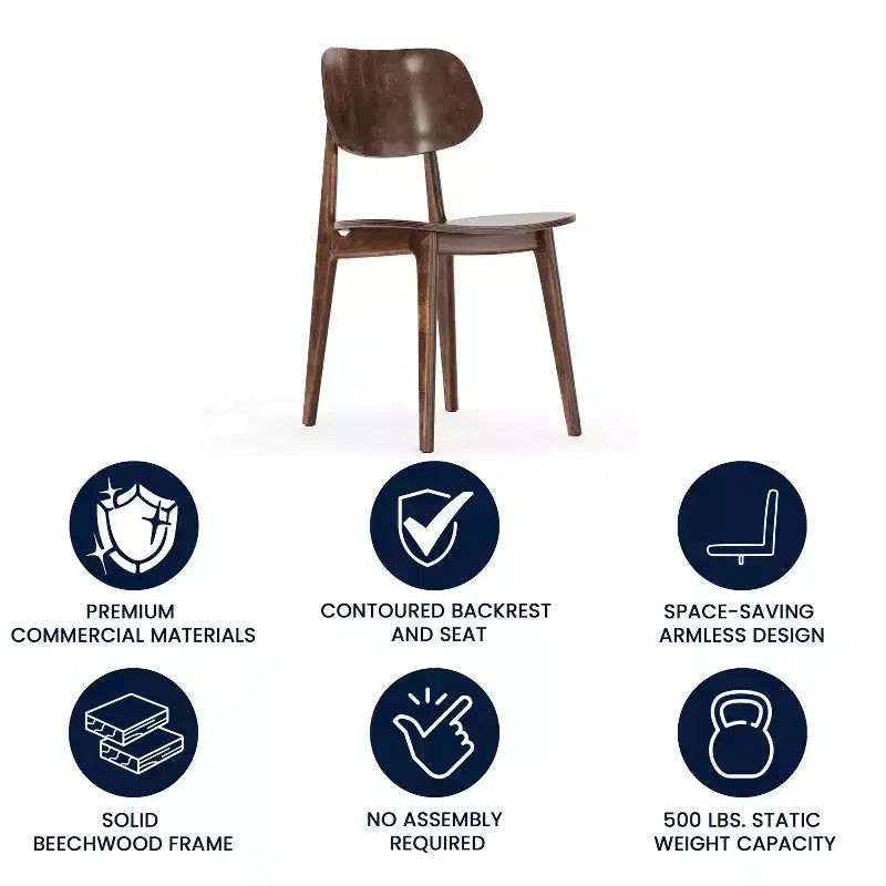 Chaise de salle à manger en bois massif de qualité commerciale
