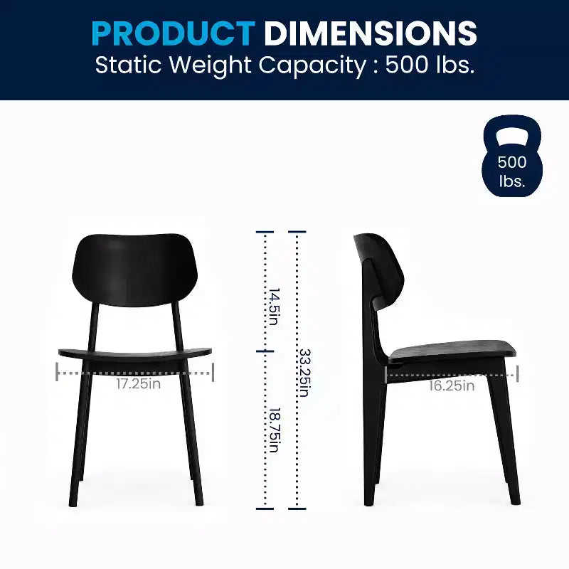 Chaise de salle à manger en bois massif de qualité commerciale